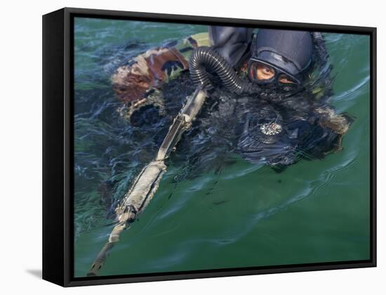 A Navy SEAL Combat Swimmer-Stocktrek Images-Framed Stretched Canvas