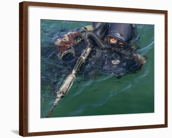 A Navy SEAL Combat Swimmer-Stocktrek Images-Framed Photographic Print