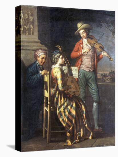 A Neapolitan Musical Party-David Allan-Stretched Canvas