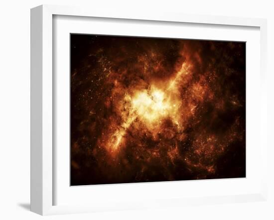 A Nebula Surrounded by Stars-Stocktrek Images-Framed Photographic Print