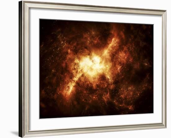 A Nebula Surrounded by Stars-Stocktrek Images-Framed Photographic Print