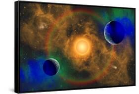 A Nebulous Alien Planetary Star System-null-Framed Stretched Canvas