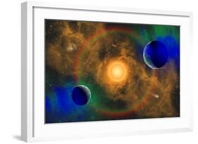 A Nebulous Alien Planetary Star System-null-Framed Art Print