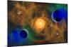 A Nebulous Alien Planetary Star System-null-Mounted Art Print