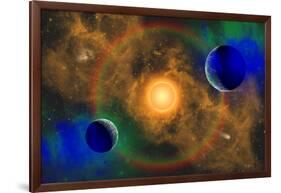 A Nebulous Alien Planetary Star System-null-Framed Art Print