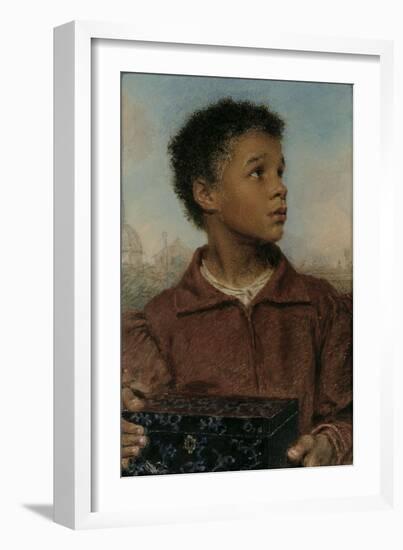 A Negro Boy holding a Casket-William Henry Hunt-Framed Giclee Print