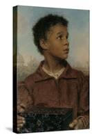 A Negro Boy holding a Casket-William Henry Hunt-Stretched Canvas