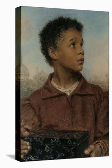 A Negro Boy holding a Casket-William Henry Hunt-Stretched Canvas