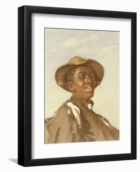 A Negro, Head and Shoulders-Frank Buchser-Framed Premium Giclee Print