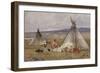 A Nenets Chum (A Nomadic Tent). Novaya Zemlya Island, 1896 (Oil on Canvas)-Aleksandr Alekseevich Borisov-Framed Giclee Print