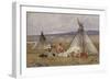 A Nenets Chum (A Nomadic Tent). Novaya Zemlya Island, 1896 (Oil on Canvas)-Aleksandr Alekseevich Borisov-Framed Giclee Print