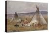 A Nenets Chum (A Nomadic Tent). Novaya Zemlya Island, 1896 (Oil on Canvas)-Aleksandr Alekseevich Borisov-Stretched Canvas