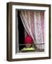 A Nepali Child Looks out from a Window at Pro-Democracy Activists-null-Framed Photographic Print