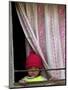 A Nepali Child Looks out from a Window at Pro-Democracy Activists-null-Mounted Photographic Print