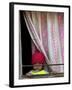 A Nepali Child Looks out from a Window at Pro-Democracy Activists-null-Framed Photographic Print