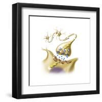 A Nerve Synapse Showing the Release of Neurotransmitters-null-Framed Art Print