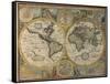 A New and Accurat Map of the World, 1651-John Speed-Framed Stretched Canvas