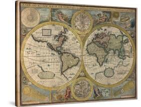 A New and Accurat Map of the World, 1651-John Speed-Stretched Canvas