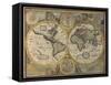 A New and Accurat Map of the World, 1651-John Speed-Framed Stretched Canvas