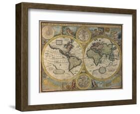 A New and Accurat Map of the World, 1651-John Speed-Framed Giclee Print