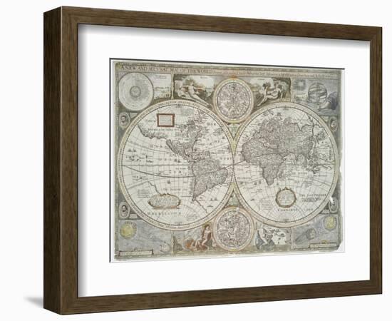 A new and accurate map of the world, 1676-John Speed-Framed Giclee Print