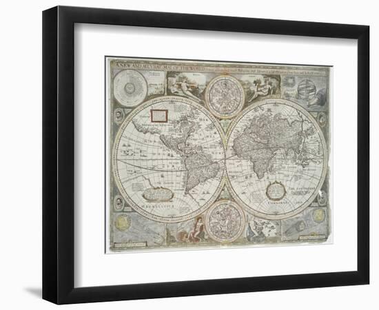 A new and accurate map of the world, 1676-John Speed-Framed Giclee Print