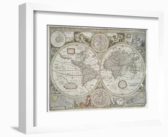 A new and accurate map of the world, 1676-John Speed-Framed Giclee Print