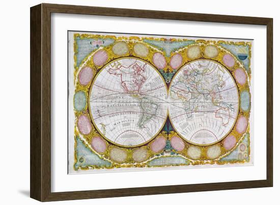 A New and Correct Map of the World, 1770-97-Robert Wilkinson-Framed Giclee Print