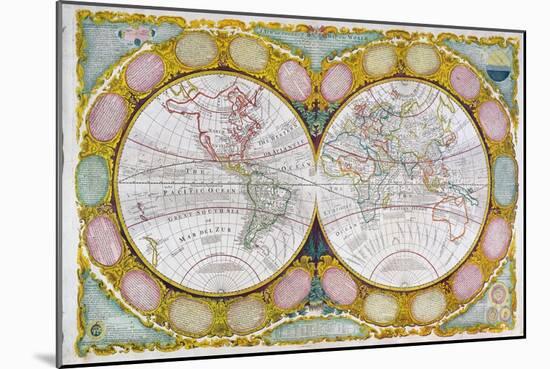 A New and Correct Map of the World, 1770-97-Robert Wilkinson-Mounted Giclee Print
