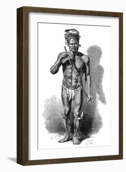 A New Caledonian Flute Player, C. 1870-null-Framed Art Print