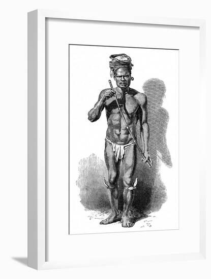 A New Caledonian Flute Player, C. 1870-null-Framed Art Print