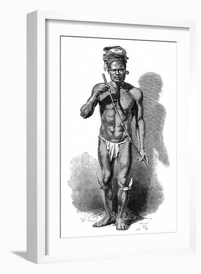 A New Caledonian Flute Player, C. 1870-null-Framed Art Print