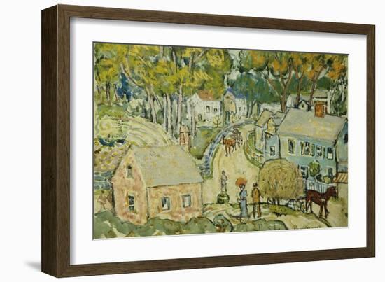 A New England Village-Maurice Brazil Prendergast-Framed Giclee Print