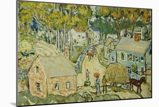 A New England Village-Maurice Brazil Prendergast-Mounted Giclee Print