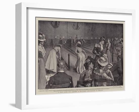 A New Game for Ladies, a Skittles Competition in Berlin-Frederick Henry Townsend-Framed Giclee Print