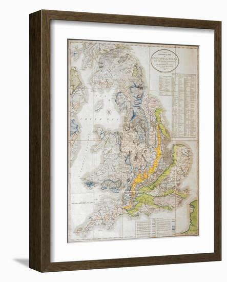 'A New Geological Map of England and Wales with the Inland Navigations, Exhibiting the Districts…-null-Framed Giclee Print