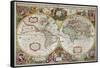 A New Land and Water Map of the Entire Earth, 1630-Henricus Hondius-Framed Stretched Canvas