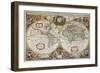 A New Land and Water Map of the Entire Earth, 1630-Henricus Hondius-Framed Giclee Print