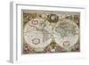 A New Land and Water Map of the Entire Earth, 1630-Henricus Hondius-Framed Giclee Print