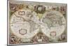 A New Land and Water Map of the Entire Earth, 1630-Henricus Hondius-Mounted Giclee Print