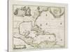 A New Map of the English Plantations in America, 1673 (Coloured Engraving)-Robert Morden-Stretched Canvas