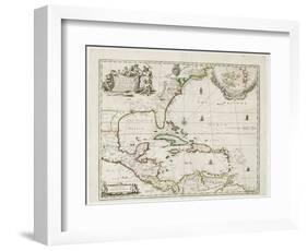 A New Map of the English Plantations in America, 1673 (Coloured Engraving)-Robert Morden-Framed Giclee Print