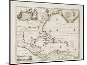 A New Map of the English Plantations in America, 1673 (Coloured Engraving)-Robert Morden-Mounted Giclee Print