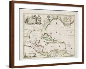 A New Map of the English Plantations in America, 1673 (Coloured Engraving)-Robert Morden-Framed Giclee Print