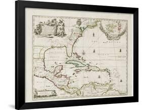 A New Map of the English Plantations in America, 1673 (Coloured Engraving)-Robert Morden-Framed Giclee Print