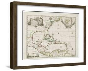 A New Map of the English Plantations in America, 1673 (Coloured Engraving)-Robert Morden-Framed Giclee Print