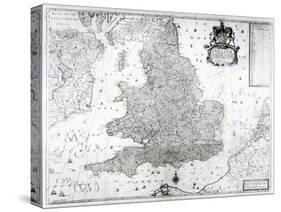 A New Map of the Kingdom of England and the Principalitie of Wales, 1669-William Berry-Stretched Canvas