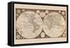 A New Map of the World : with All the New Discoveries by Capt. Cook and Other Navigators-Thomas Kitchin-Framed Stretched Canvas
