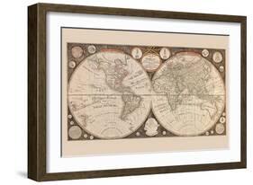 A New Map of the World : with All the New Discoveries by Capt. Cook and Other Navigators-Thomas Kitchin-Framed Art Print