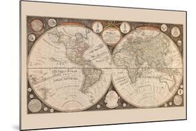 A New Map of the World : with All the New Discoveries by Capt. Cook and Other Navigators-Thomas Kitchin-Mounted Art Print